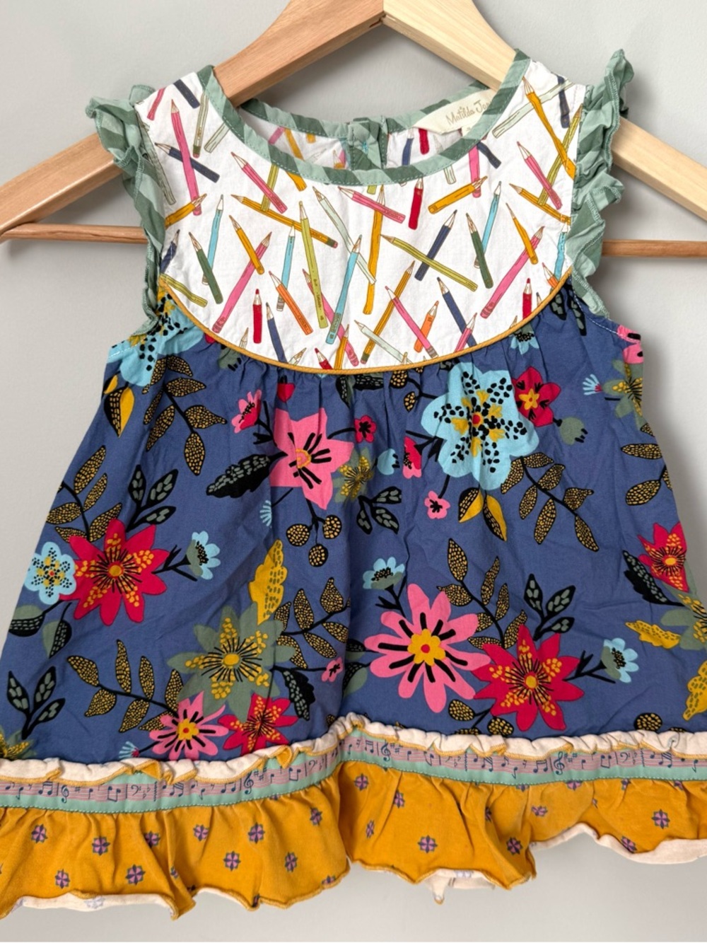 Matilda Jane Colorful Floral Girls' Top with Pencil Print